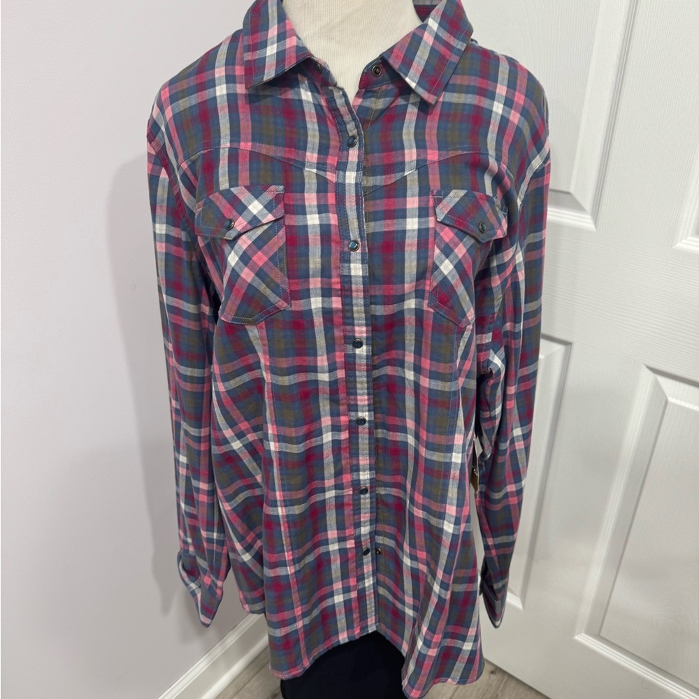 Plaid Button Down Shirt for Women